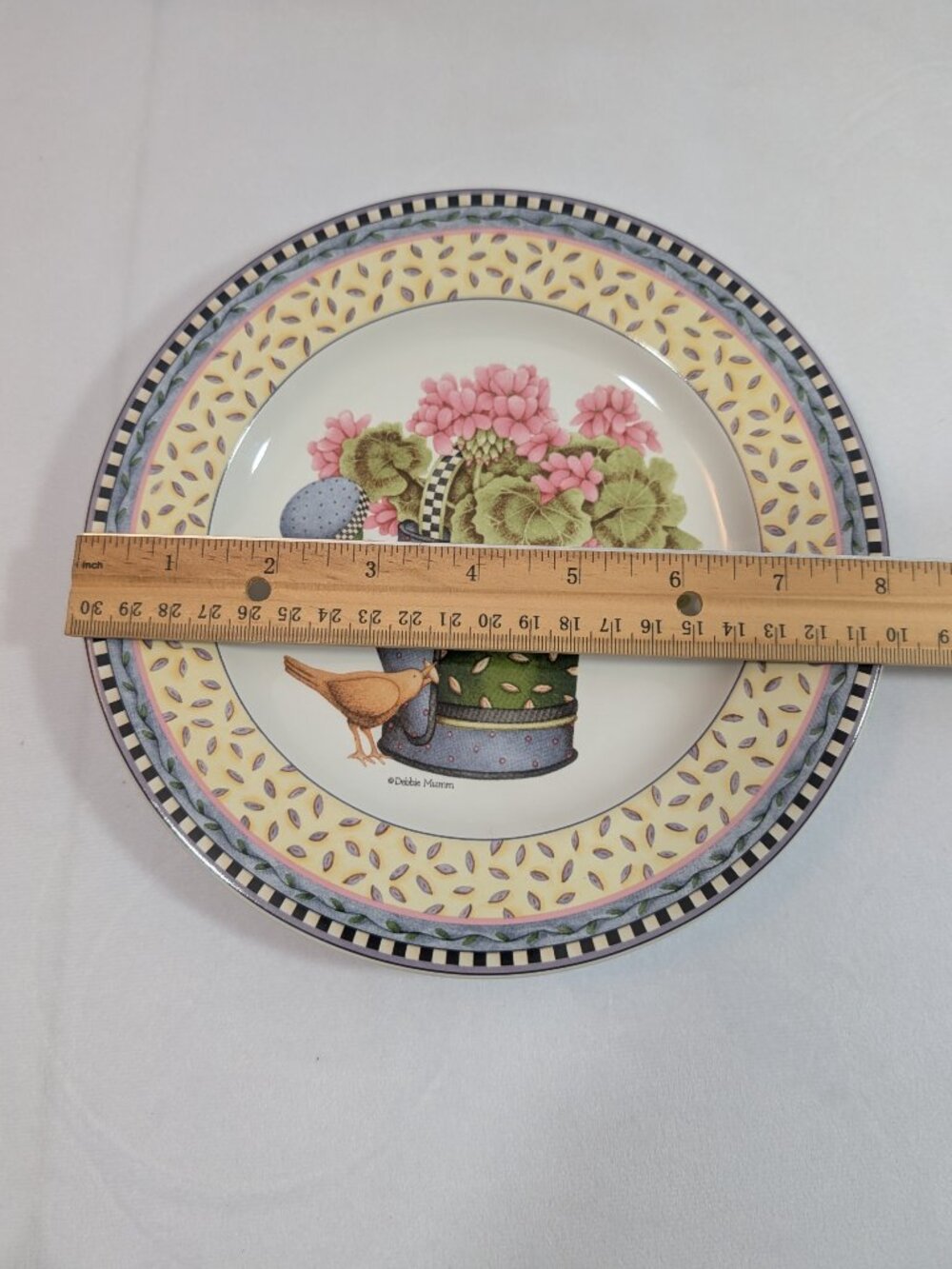 Sakura Debbie Mumm Spring Bouquet Set of 4 Salad Dessert Plates 8 inch - Picture 8 of 8